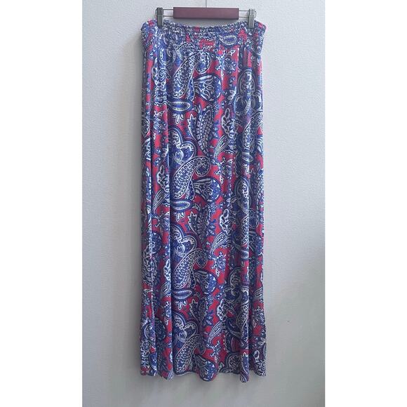 Artisan NY Long Maxi Skirt with Elastic Waist and Paisley Design Women's Size L - Picture 1 of 7